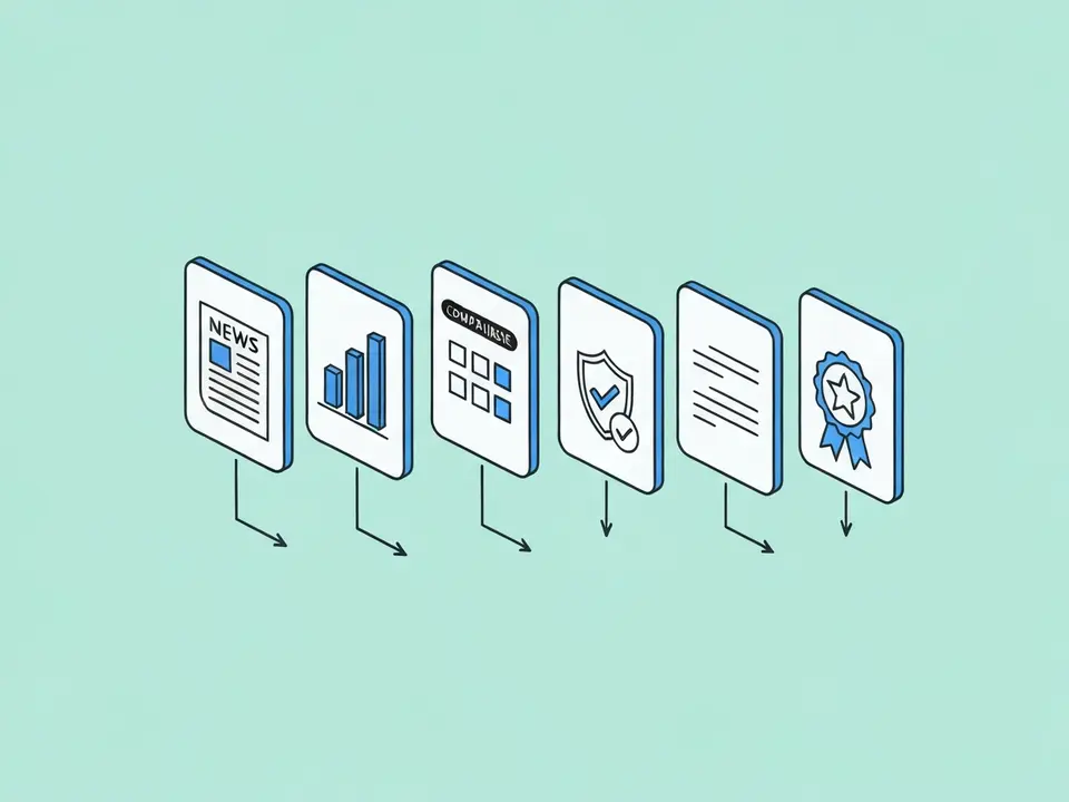 Five-component evidence package: article copy, traffic data, comparison table, editorial standards, and publication verification memo